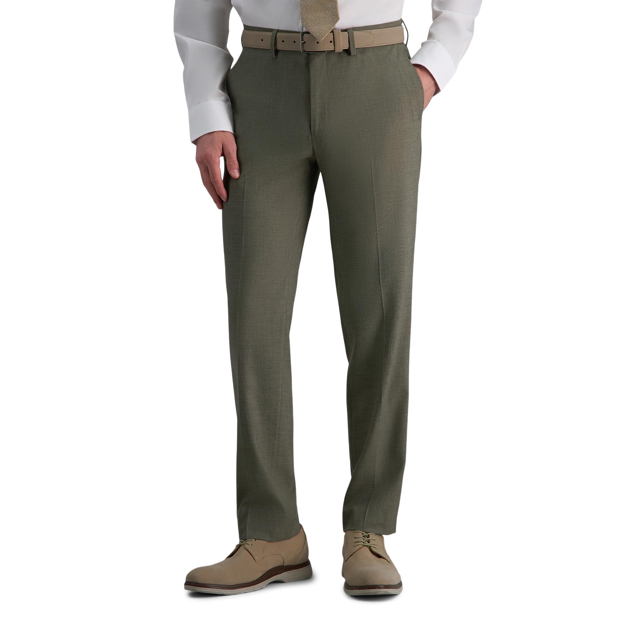 J.M. Haggar Men's Stretch Superflex Waist Flat Front Dress Pants