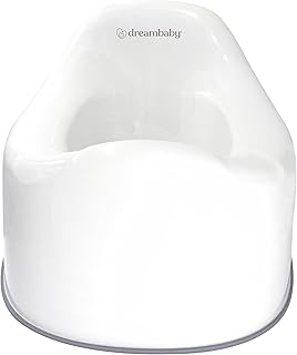Dreambaby My First Stage Potty, Anti Slip Potty, Compact and Lightweight, Anti Splash Guard, 18 Months to Maximum 25kg - Bright White/Grey