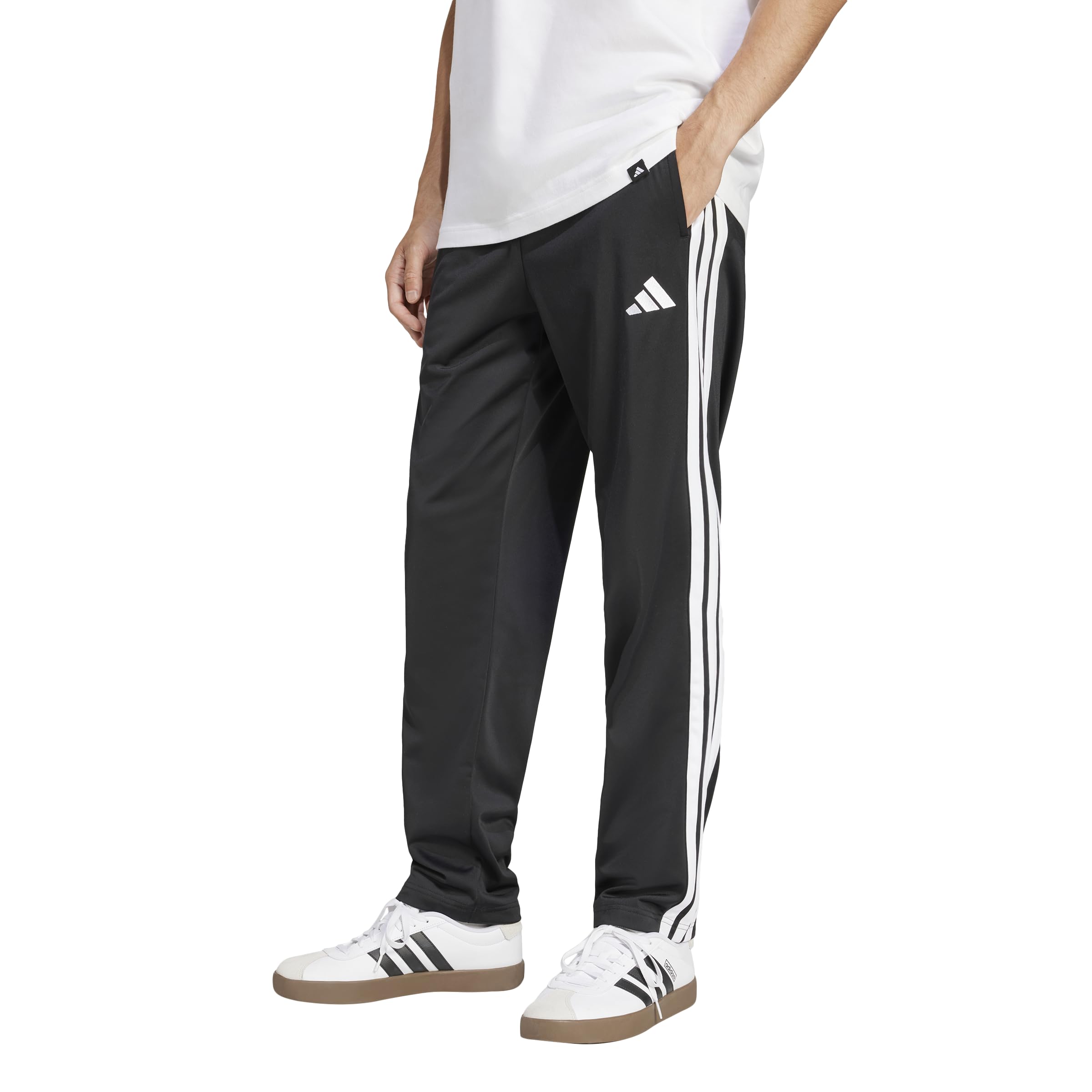 adidas Mens Dayready Open Hem Tracksuit Bottoms Casual - Black | Regular Fit, Dr