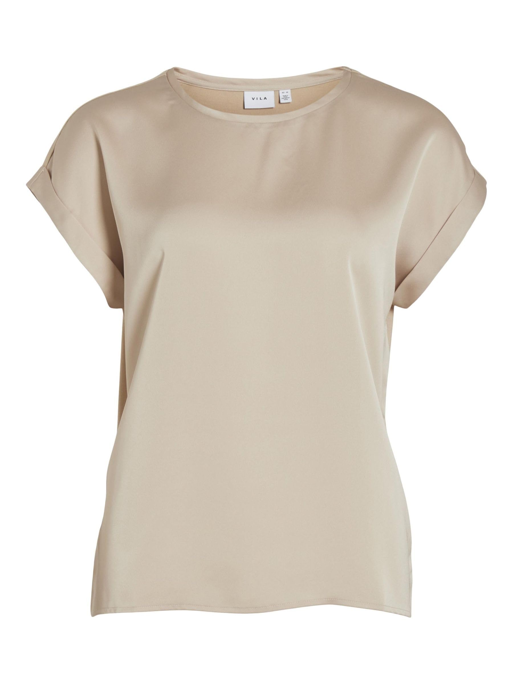 Vila Women's Variety S/S Satin Top-Noos Short-Sleeved Blouse