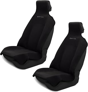 DryvaSeat - Premium Microfiber Towel Car Seat Cover - Waterproof &amp; Sweatproof - Universal Fit, Machine Washable, Non-Slip - Seat Protector for Car, Truck, SUV, Van (Shadow Black, 2 Pack)
