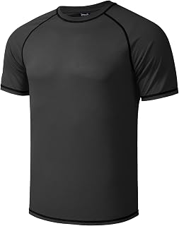 Idtswch Mens Big and Tall Swim Shirt Sun Protection UPF 50+ Rash Gard Quick Dry T-Shirt