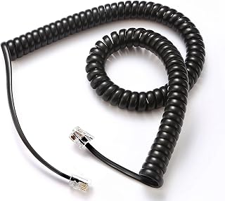Comtrue Phone Cords for Landline, 2-Pack, Telephone Handset Cords | Black, Universally Compatible, Tangle-Resistant, Noise-free, Go-to Length, Ideal for office & home