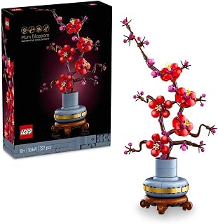 LEGO Botanicals Plum Blossom 10369 | Set for Adults, Artificial Flowers for Indoor, Buildable Flowerpot, DIY Home Office Decor Piece, Gift Idea, 327 Pieces