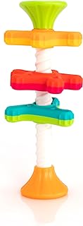 Fat Brain Toys MiniSpinny Travel-Friendly Spinning Textured Sensory Toys for Babies, Toddlers, Fine Motor Skills, Fidget Toy