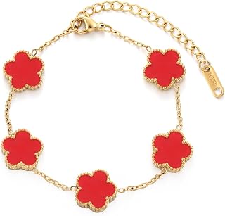 LOVPEAR Van Cleef Clover Bracelets for Women, 18K Gold Plated Fashion Bracelet Four Leaf Lucky 4 Leaf Bracelet Jewelry Gifts