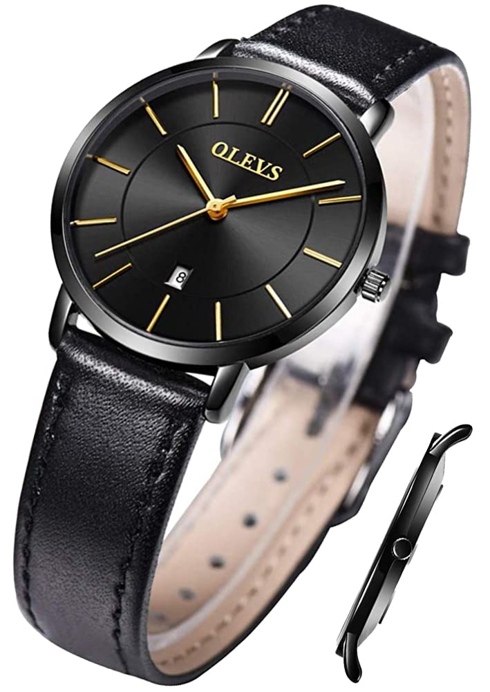 OLEVS Quartz Women's Watch Elegant Wrist Watch Leather Strap Waterproof 30M Date