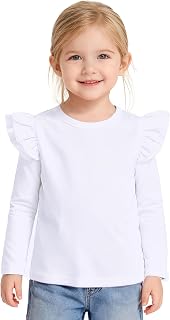 Toddler Baby Girls Solid Color Ruffle T Shirt