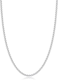 Jewlpire Wheat Chain Necklace for Men, Stainless Steel Necklace Chain