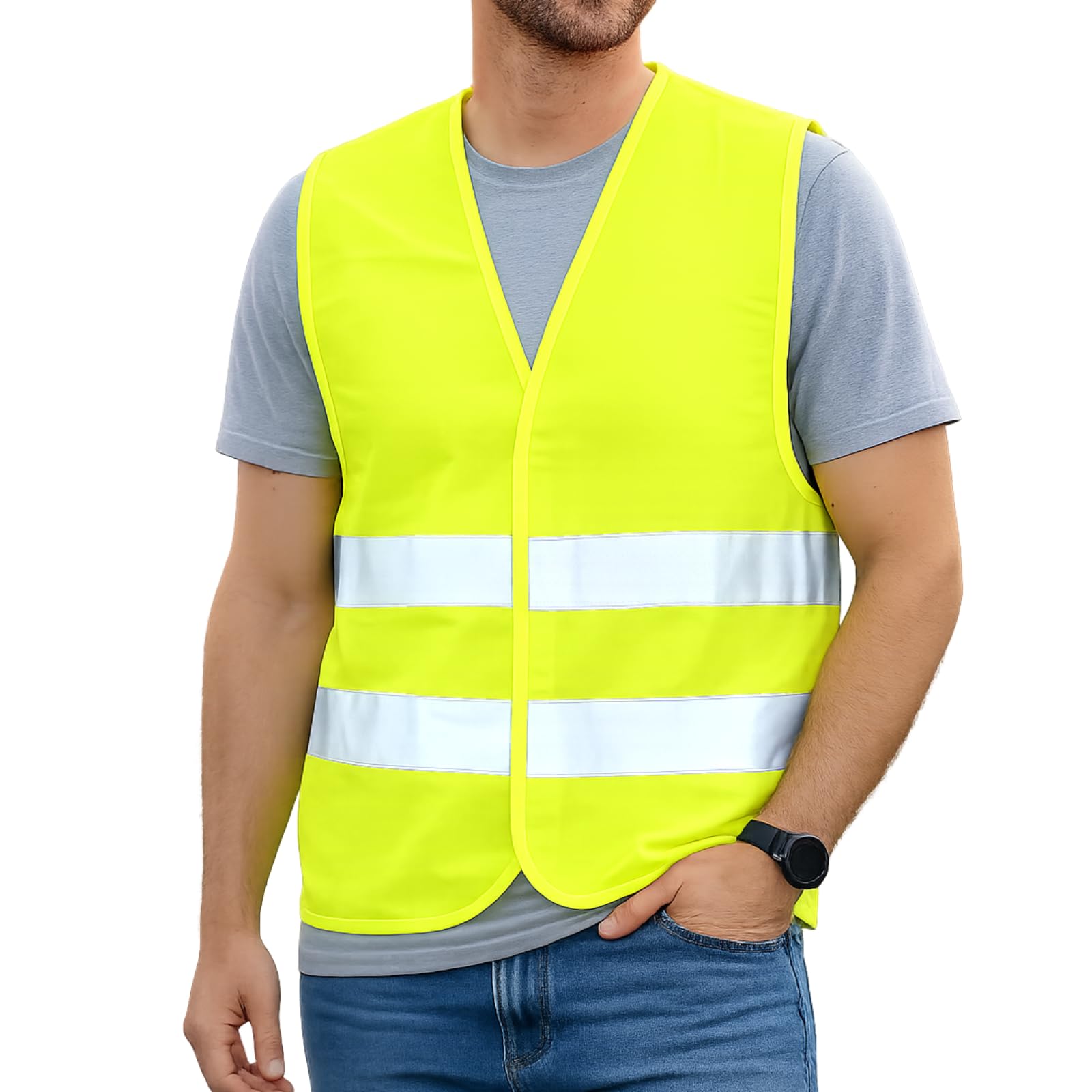 First Aid Only Yellow Safety Vest | High Visibility Vest for Car & Bike Accordin
