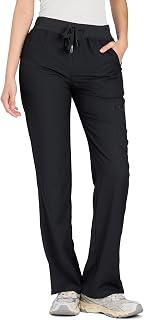 COZYFIT Scrub Pants for Women, Straight-Leg Cargo Pants | 3 Pockets, Drawstring Waist, Cargo Utility Fit, Soft & Breathable, with Working ID Card Ring, For Clinics, Office Labs Wear