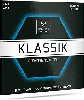 Guitar Strings Classical Guitar Nylon Acoustic Guitar | Nylon strings, normal tension, silver-plated bass, soft for beginners, tuning stable, tear-resistant, set of 6