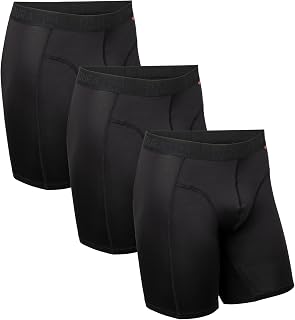 DANISH ENDURANCE Running Boxers Men, Anti Chafing Underwear, Long Leg or Regular, Breathable Sports Boxers, Moisture Wicking, 3 Pack