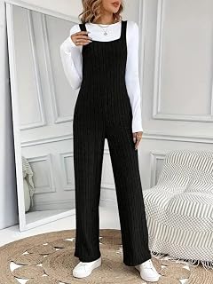 Women Jumpsuits Elegant Casual Summer Sleeveless Ribbed Knit Wide Leg Romper One Piece Outfits