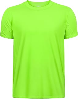 IHU Boys Neon Shirts Dry Fit UPF50+ Kids Short Sleeve Rash Guard for Girls | SPF 50+ Cooling Lightweight Shirts,for Soccer,Swimming,School,Ourdoor Activity,Tag Free Design,2T to Youth