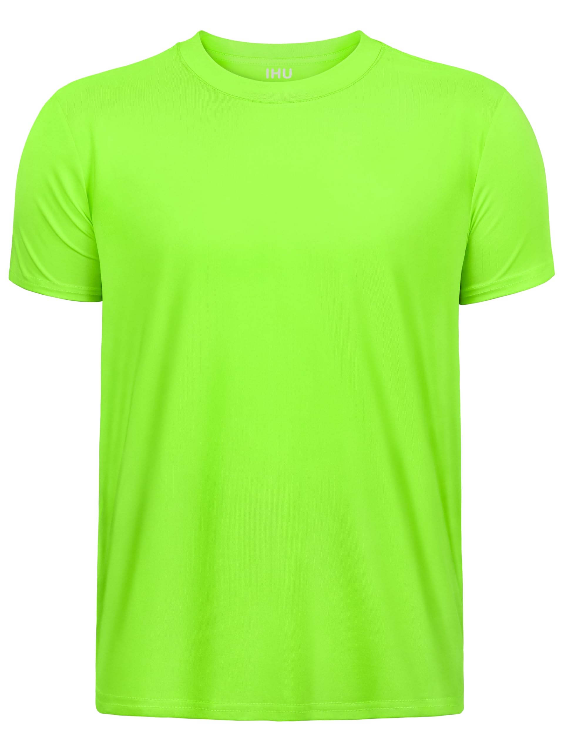 IHU Boys Neon Shirts Dry Fit UPF50+ Kids Short Sleeve Rash Guard for Girls | SPF