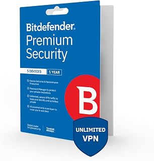 Bitdefender Premium Security Individual 2026 | 5 Devices | 1 year Subscription | Activation Code by Post