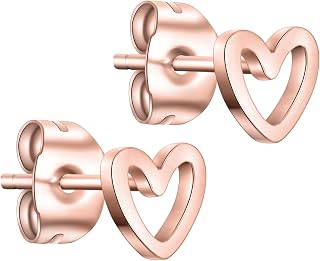 day.berlin kleine Herz Ohrstecker für Damen, 6mm Durchmesser, 18k vergoldet
