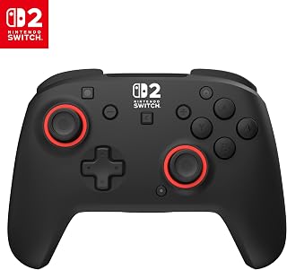 Turtle Beach Rematch Wireless Gaming Controller - Officially Licensed for Nintendo Switch 2, Nintendo Switch/Switch Lite/OLED - TMR Thumbsticks, Rechargeable Battery, Audio Controls – Black/Red