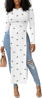 OPOIPIN Women's Side Split Casual Long Shirt