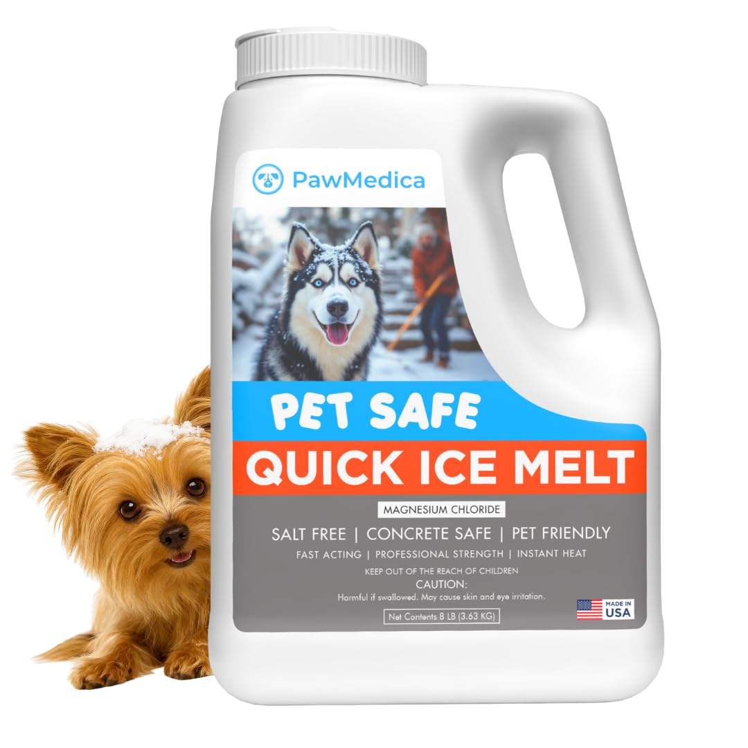 PawMedica Pet Safe Ice Melt - Magnesium Chloride Ice Melt Safe for Concrete, Dri