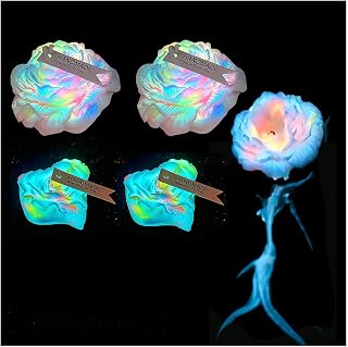 Cooary Low Temperature Candle Glow in The Dark Scented Wax Play for Couples | Low Heat Body Safe Drip Luminous White Peony Flower Shaped Heart Adult