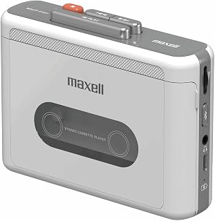 Maxell Wireless Bluetooth Cassette Player, USB-C Fast Charge | Play cassette tapes over Bluetooth - 11 hours playtime, optional headphone jack, fast USB-C charging