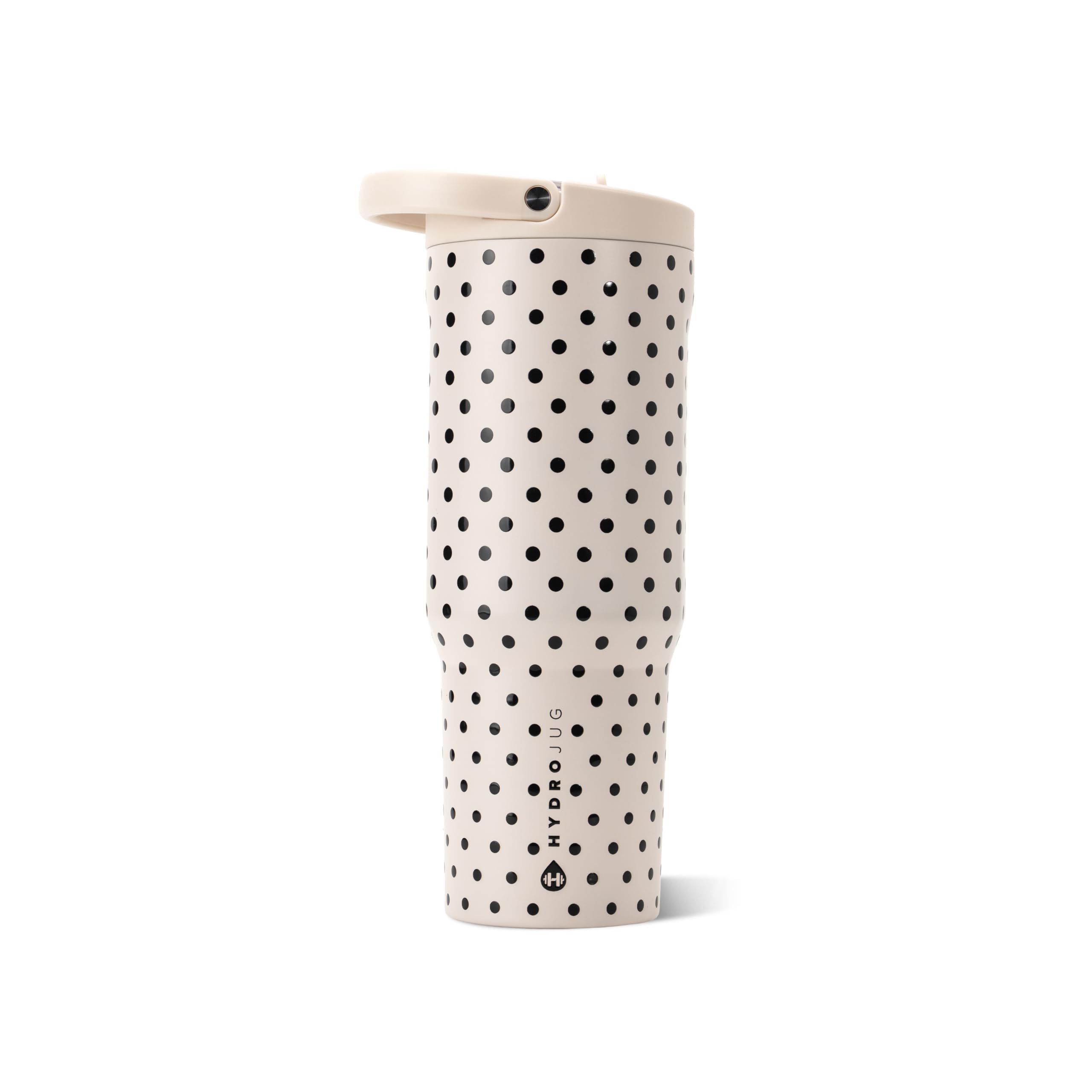 HydroJug Polka Dot Sport 32 oz Insulated Water Bottle, French Vanilla | Triple w