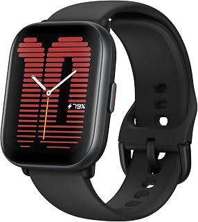 Amazfit Certified Renewed Active Smart Watch for Men & Women, Alexa Built-in, Fitness Tracker with AI, GPS, Bluetooth Calling & Music, 14 Day Battery, Black (Renewed)