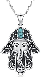 Hamsa Necklace 925 Sterling Silver Evil Eye/Lotus Flower/Star of David/Chai/Yin Yang Hamsa Hand Pendant Jewelry Hand of Fatima Gifts for Women