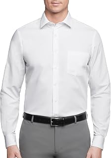Van Heusen Men's Regular Fit Poplin Solid Spread Collar Dress Shirt