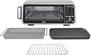 Ninja FT405CO 10-in-1 Digital Air Fry Oven with Extra Large Capacity, Flip Up and Away, Stainless Steel Body, and Temperature Control (Renewed)
