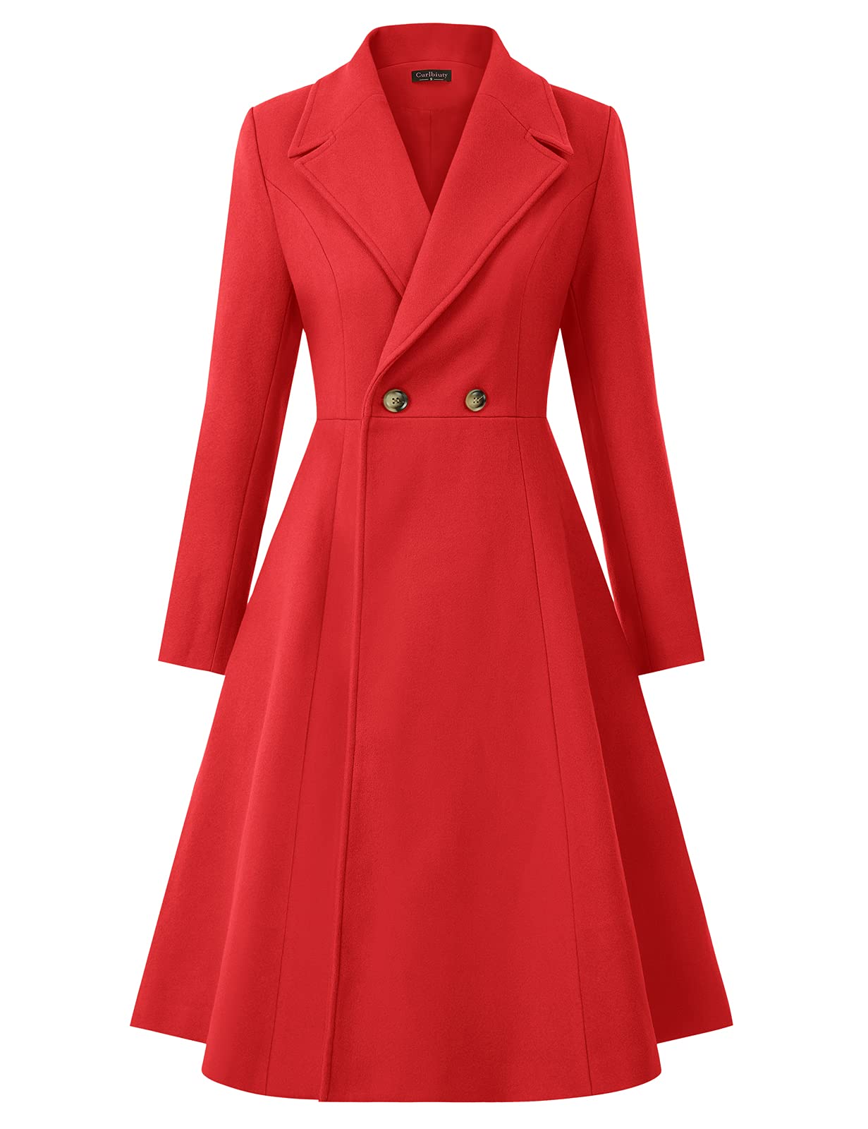 CURLBIUTY Womens Double Breasted Pea Winter Jacket