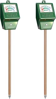 Antonki 2 Pack Soil Moisture Meter, Plant Water Meter Hygrometer Monitor | Instant Read Soil Water Level, No Battery Required, Easy to Read, Durable, Protective Cap, Indoor Potted/Outdoor Plants