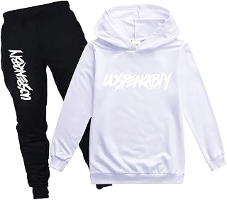 amropi Boy's Winter Tracksuit Pullover Hoodie Jogging Pants Set 2 Pieces Sweatsuit
