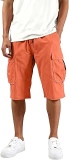 Mens Multi Pockets Cargo Shorts | Elastic Waist Relaxed Fit | 2026 Casual Hiking Fishing Work