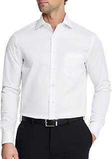 Van Heusen Men's Poplin, Regular Fit, Firm Pointed Collar, Classic Shirt