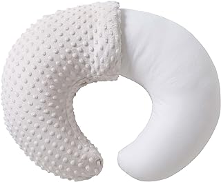 QUENESS Nursing Pillow and Positioner, Breastfeeding, Bottle Feeding | Baby Sitting Support with Removable Ultra Soft Cover, Tummy Time Support for Baby Boys and Girls (Beige)