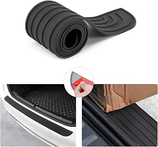 8sanlione Non-Slip Rubber Car Rear Bumper Guard Strip, Black/40.9"x3.5" | trunk-door entry coverage, abrasion and scratch protection, verify mounting-area dimensions, car exterior accessories