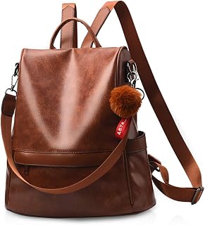 NICOLE & DORIS Women's Backpack, Faux Leather, Shoulder Bag, Shoulder Bag, Large Capacity Waterproof for School Travel