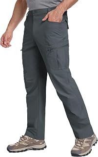 Mens Hiking Pants Lightweight Nylon Stretch Cargo Work Pants for Men Waterproof with Pockets