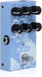 M-VAVE Mini Universe Pro Guitar Reverb Pedal - 9 Digital Effects (Room/Hall/Plate/Spring/Shimmer/Cloud/Bloom/Swell/Lo-Fi), True Bypass, Dual Power, Compact Metal Housing for Electric Guitar & Bass