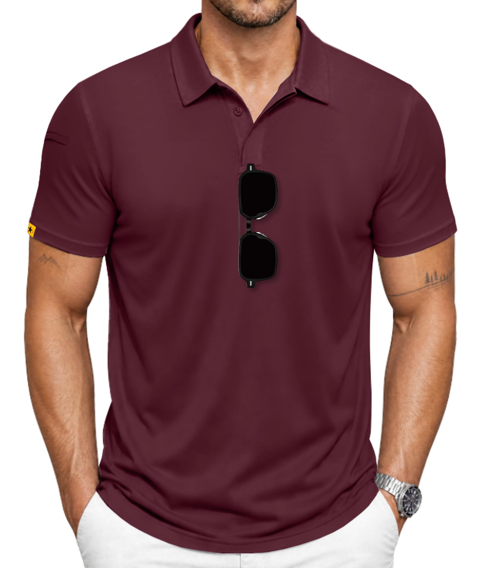 SCODI Mens Polo Shirts Short Sleeve Athletic Casual Golf Collared T-Shirt