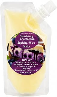 TSA Handmade Squeezable Soy Wax Melts | Handcrafted, Long-Lasting Fragrance for Wax Warmers | Clean, Burning, Easy-to-Use Squeeze Pouch – Cozy Home Aromatherapy Blend, 3 oz (Blueberry Cheesecake)