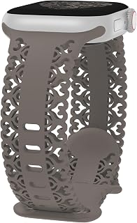 Acrbiutu Silicone Strap Compatible with Apple Watch 38mm 40mm 41mm 42mm 44mm 45mm 46mm 49mm Women Breathable Lace Sport Strap for iWatch Series 11/10/9/8/7/6