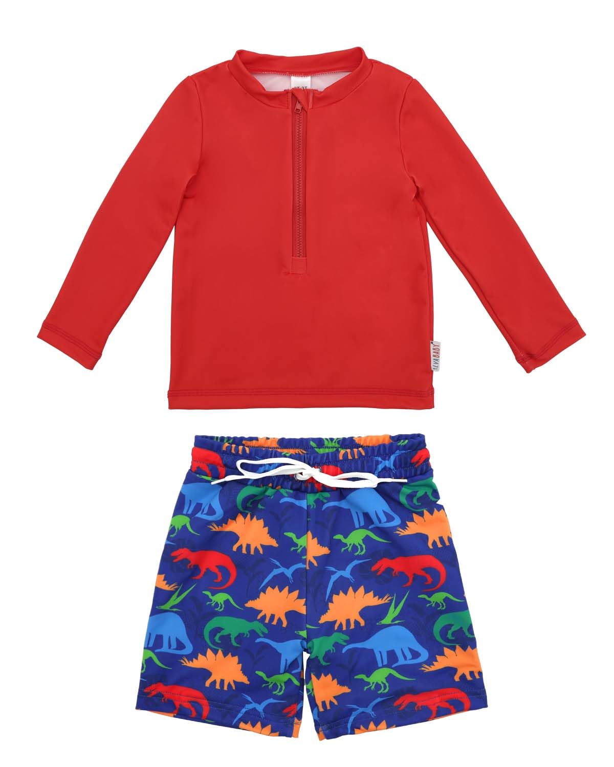 ALVA Baby Boys Rash Guard Sets 2 Piece Bathing Suit Swim Trunks Long Sleeve Baby