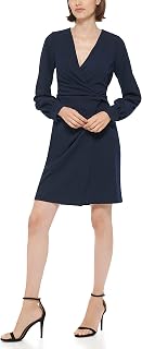 DKNY Vaina con cuello en V con nudo lateral, midnight, 2