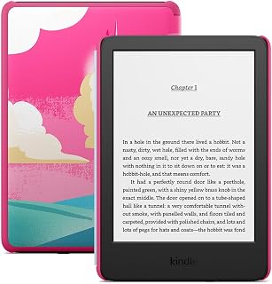 Amazon Kindle Kids (2024 model) - If it breaks, we will replace it, includes age-appropriate books and cover, with glare-free display, faster page turns – 16 GB – Unicorn Valley