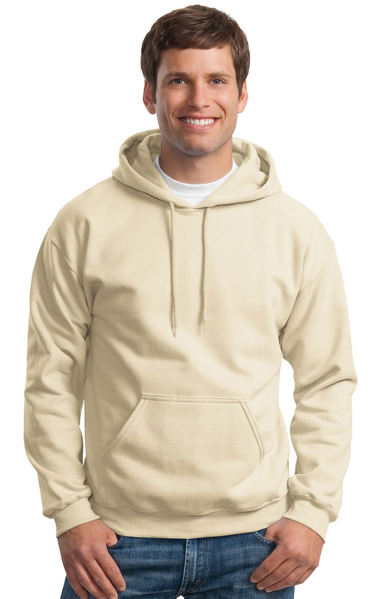 Gildan Men's Heavy Blend Drawcord Hooded Sweatshirt, Safety Pink