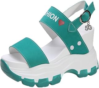 Ulalaza Women's Slippers Flat Open Toe Slides Platform Wedge Sandals Thong Sandals Non-Slip Summer Shoes Toe Post Beach Sandals Casual Sandal Comfy House Slippers Walking Flip Flops